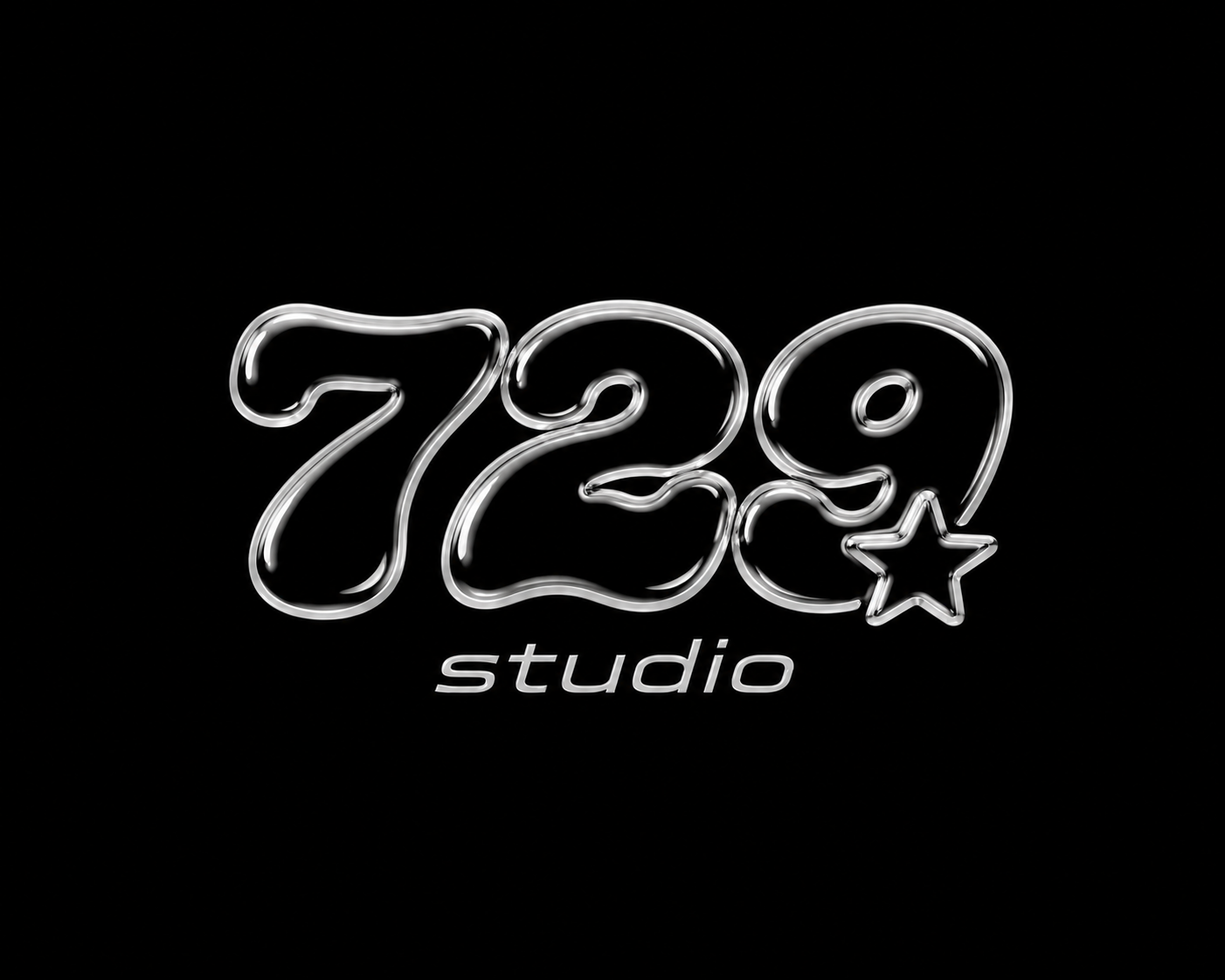 729 bold chrome logotype exploration