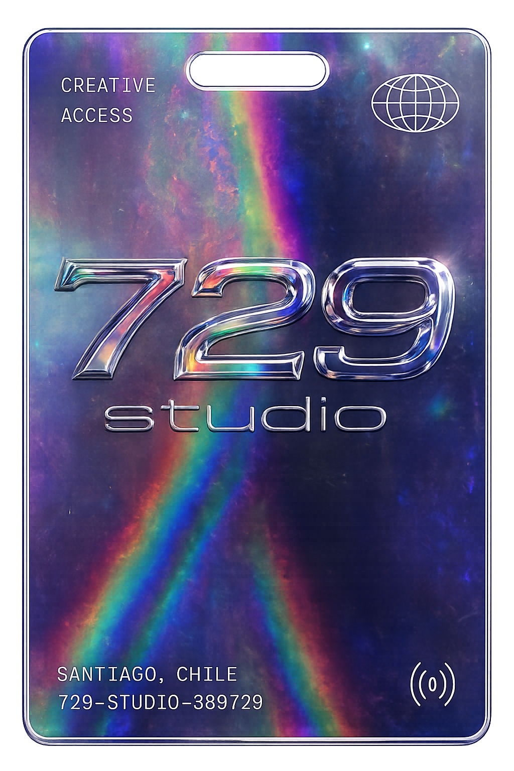 729 holographic access card front