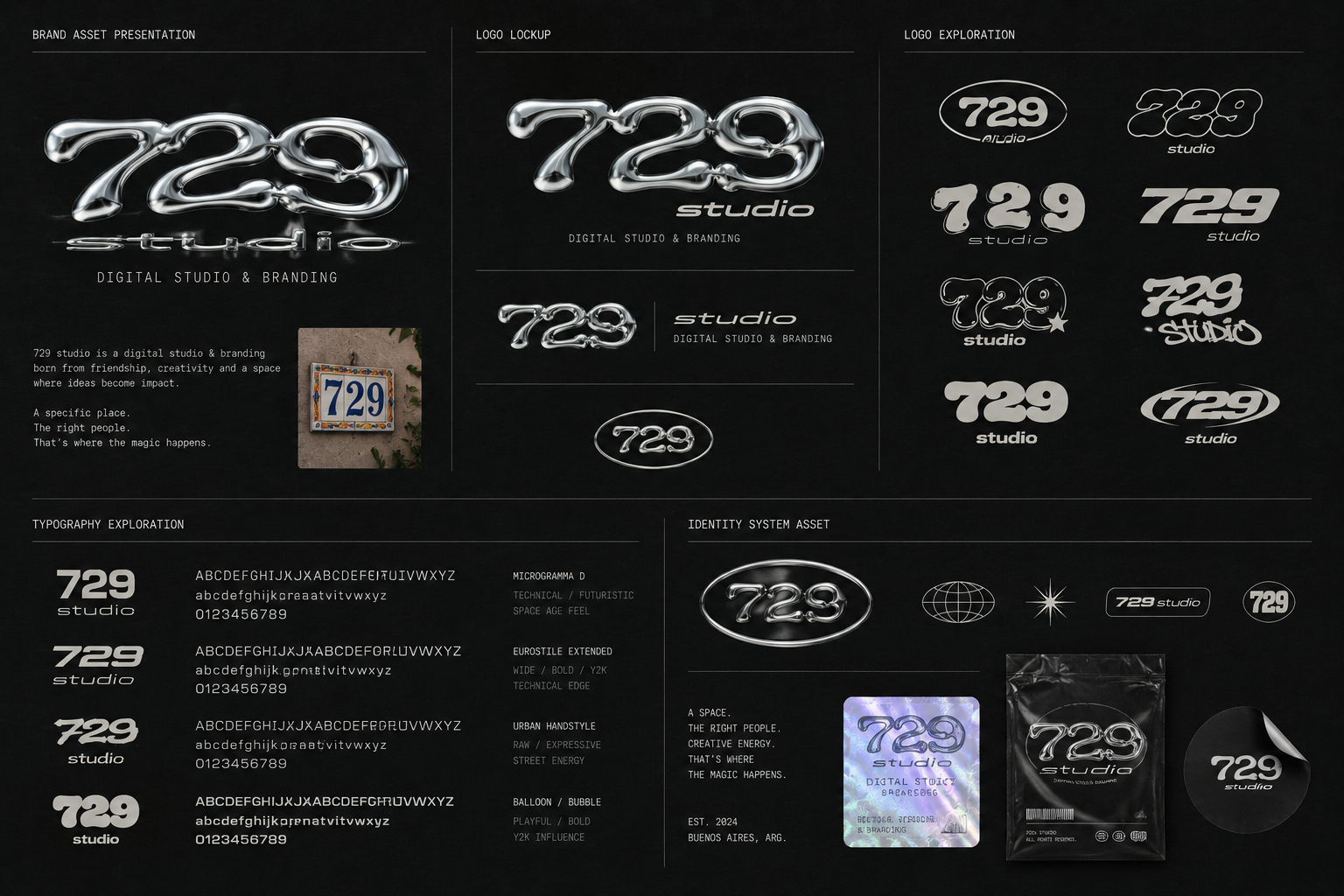 729 studio brand presentation board